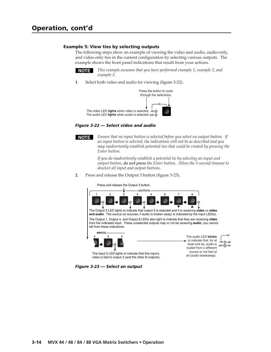 Operation, cont’d | Extron electronic MVX 44 series User Manual | Page 30 / 78