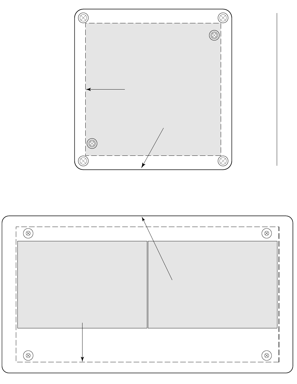 Rough-in t e mplates, Rough-in t emplates, cont’d | Extron Electronics RGB 500_Dual User Manual | Page 18 / 26