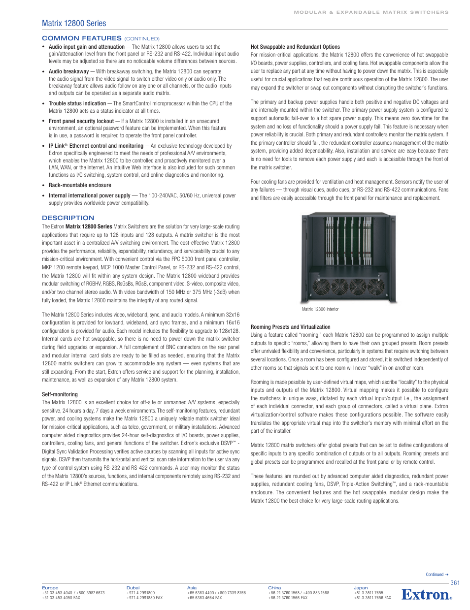 Extron electronic Matrix 12800 Series User Manual | Page 2 / 5