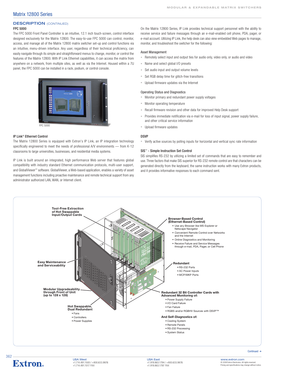 Extron electronic Matrix 12800 Series User Manual | Page 3 / 5