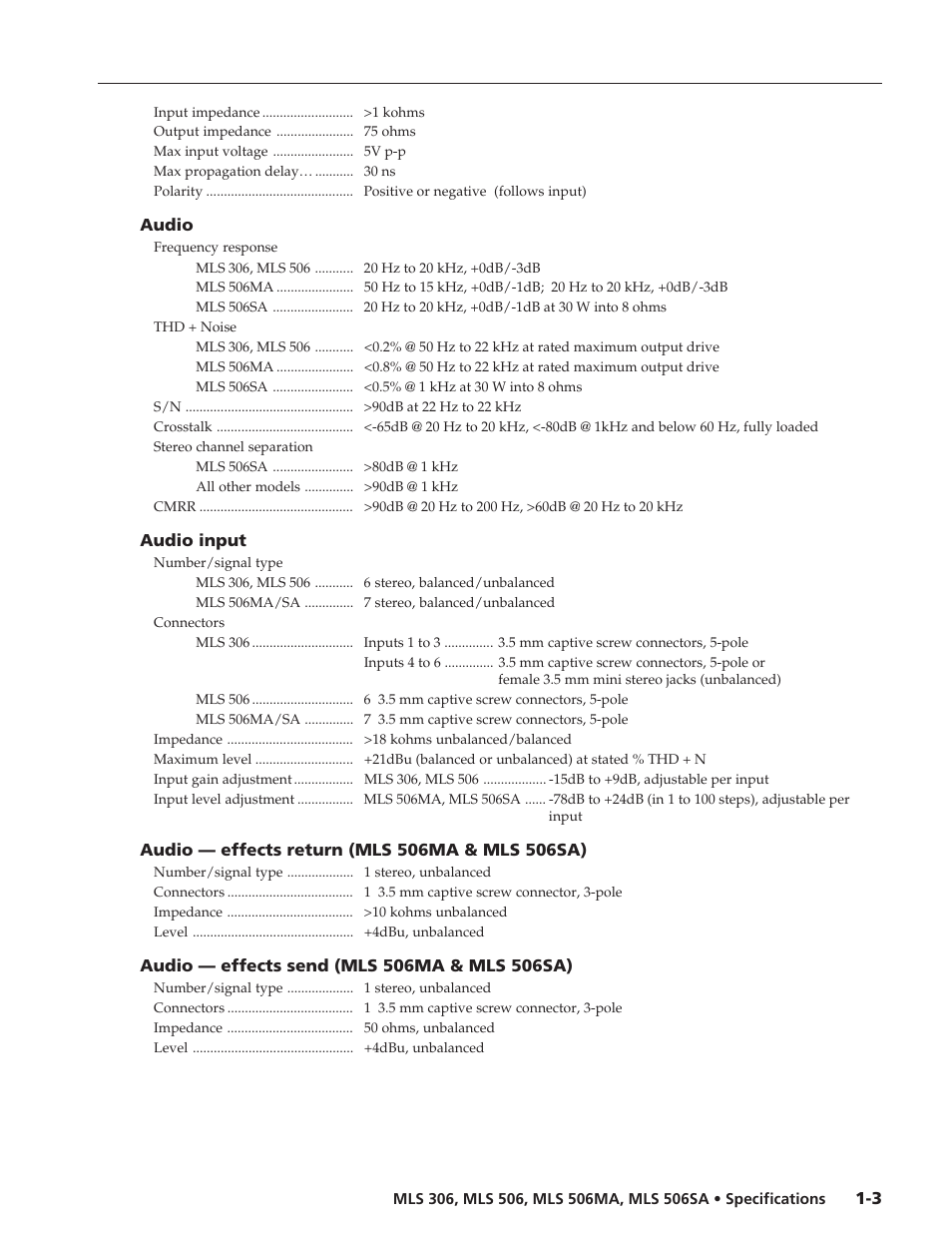 Extron electronic MLS 506MA User Manual | Page 2 / 4