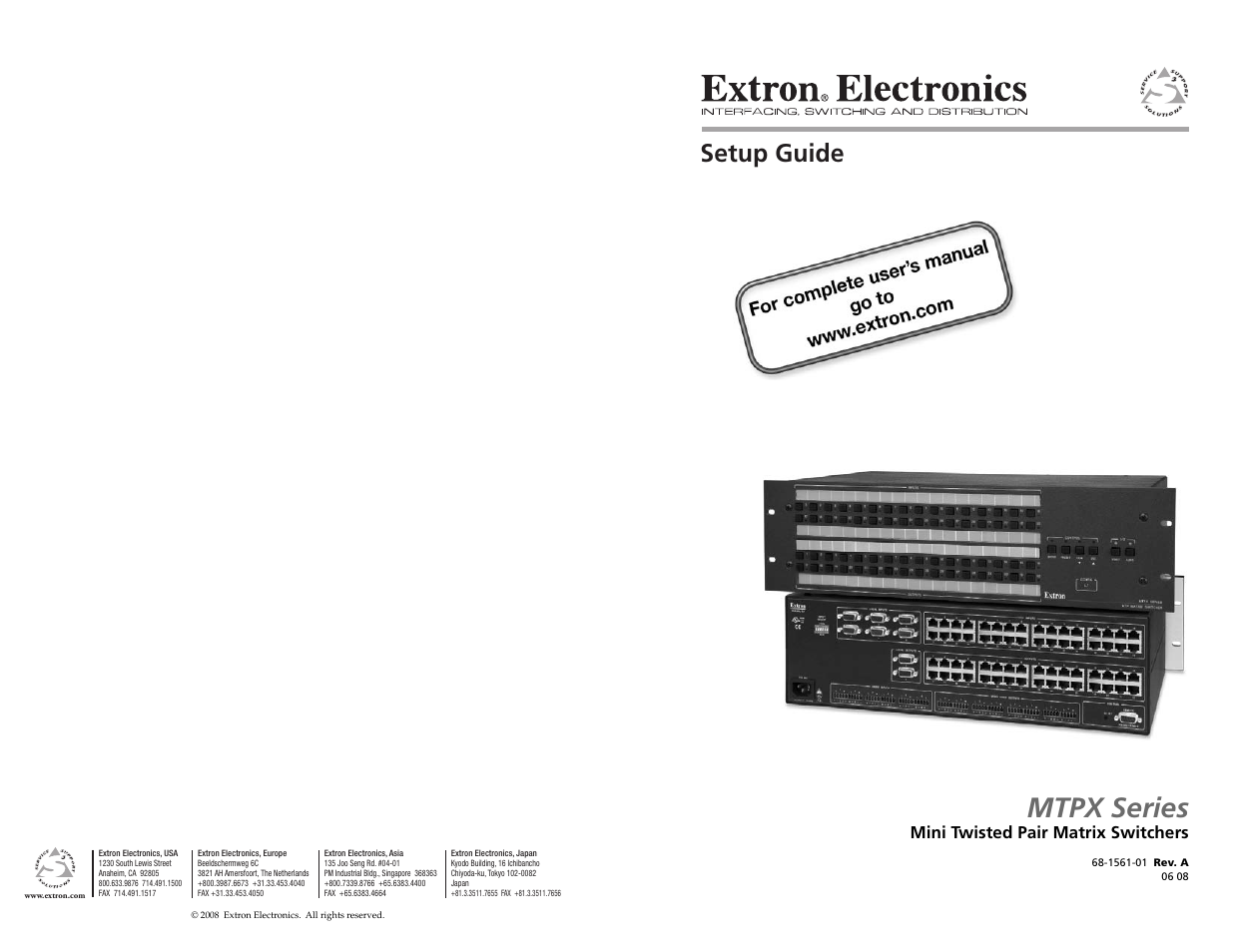 Extron Electronics MTPX Series User Manual | 23 pages