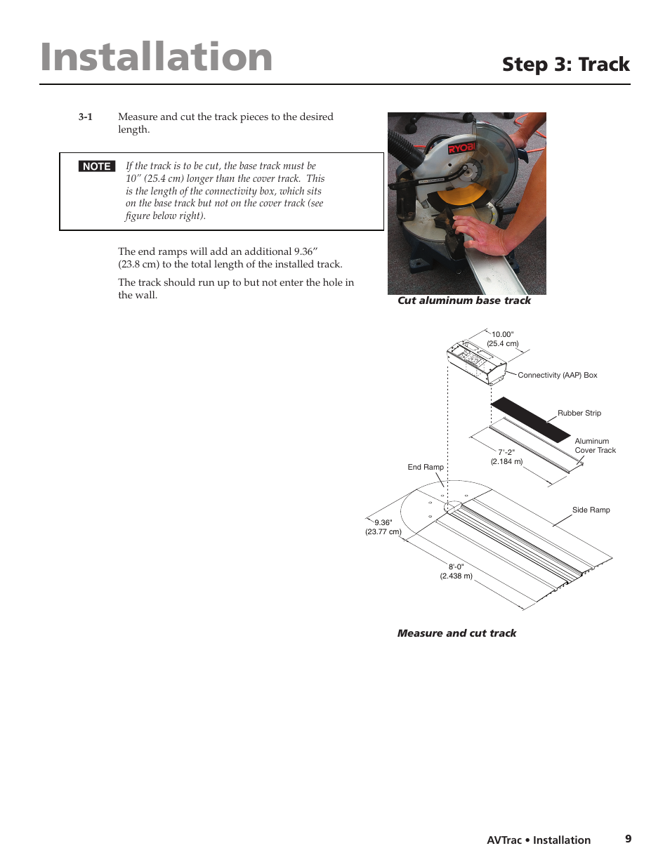 Step 3: track, Installation | Extron electronic AVTrac 42-122-xx User Manual | Page 11 / 28