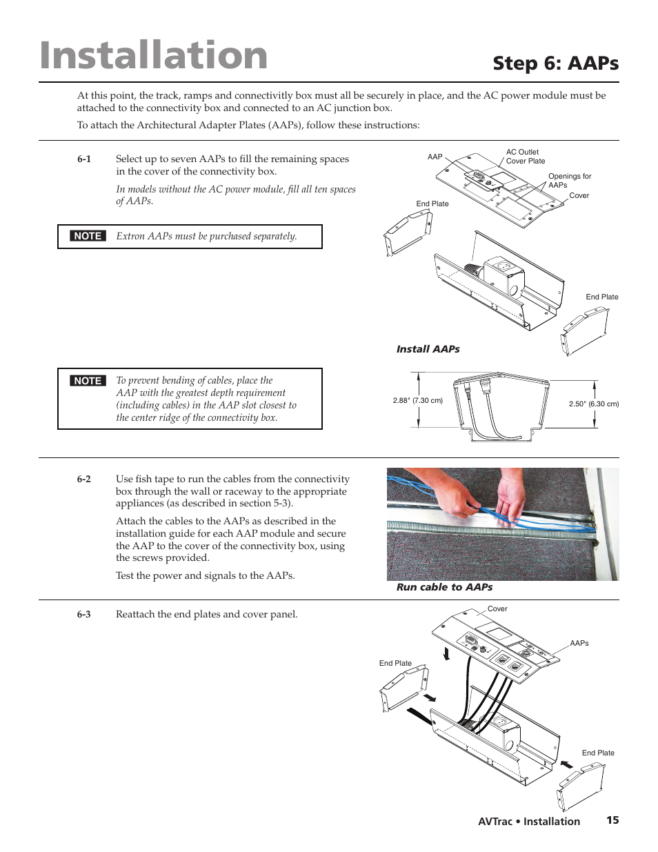 Step 6: aaps, Installation | Extron electronic AVTrac 42-122-xx User Manual | Page 17 / 28