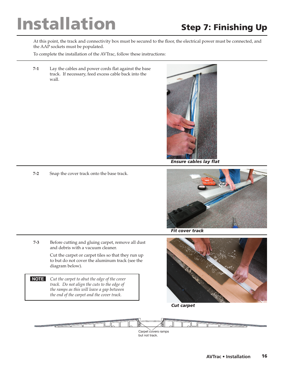 Step 7: finishing up, Installation | Extron electronic AVTrac 42-122-xx User Manual | Page 18 / 28