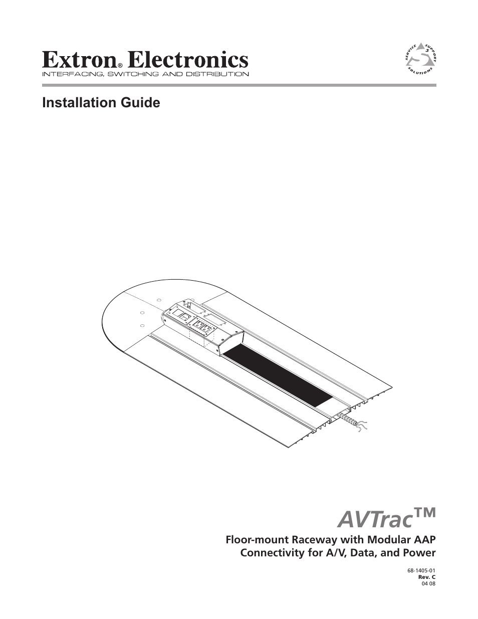 Extron electronic Low Profile Floor-Mount Raceway System for A/V Connectivity AVTrac User Manual | 24 pages