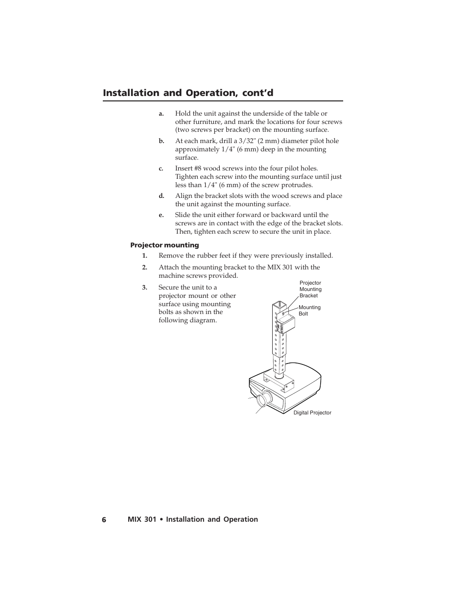 Installation and operation, cont’d | Extron Electronics MIX 301 User Manual | Page 10 / 18
