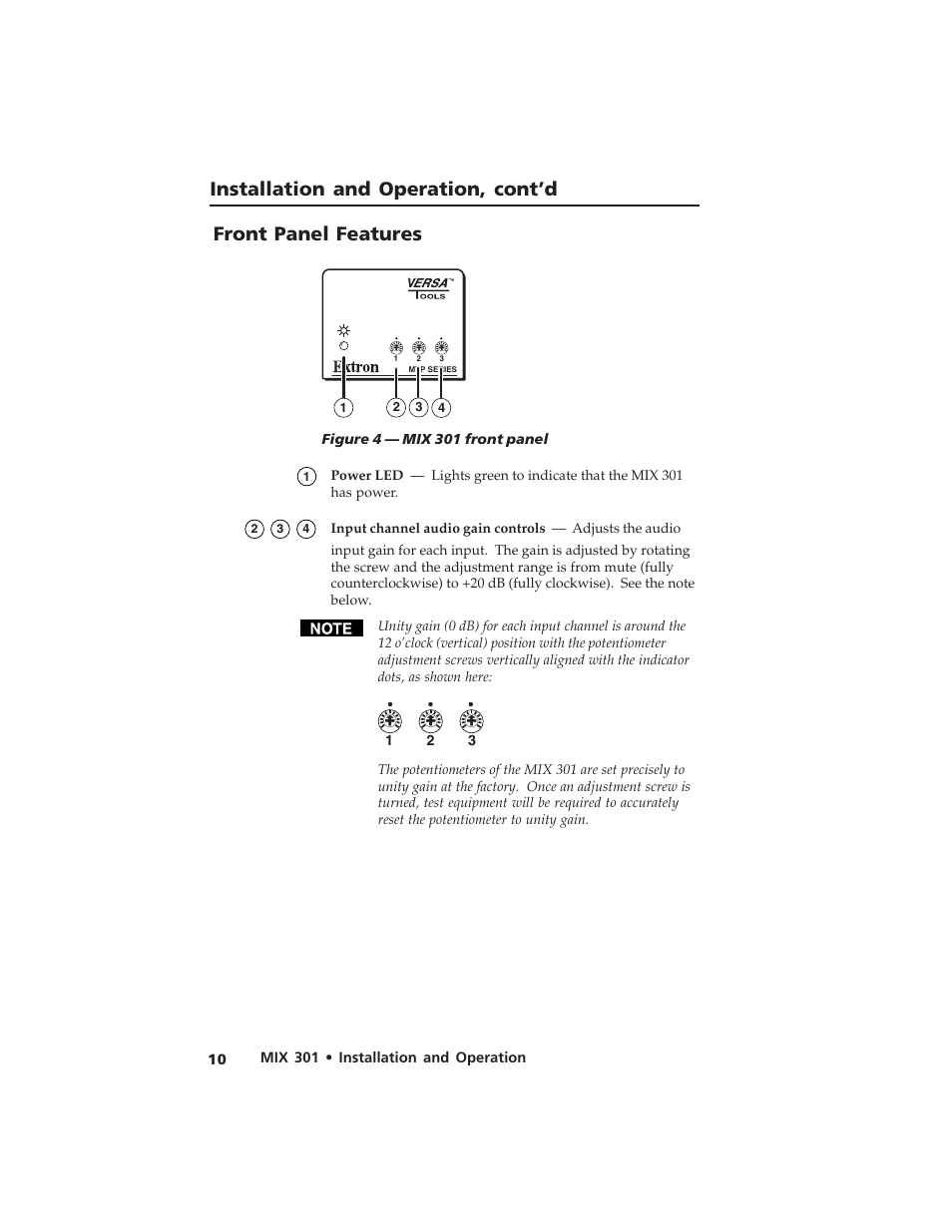 Extron Electronics MIX 301 User Manual | Page 14 / 18