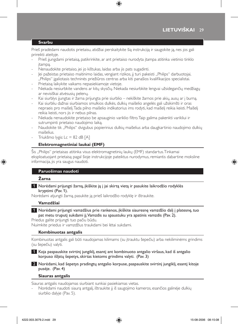 Philips FC8344 User Manual | Page 29 / 72