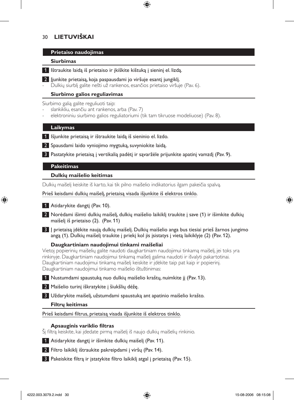 Philips FC8344 User Manual | Page 30 / 72