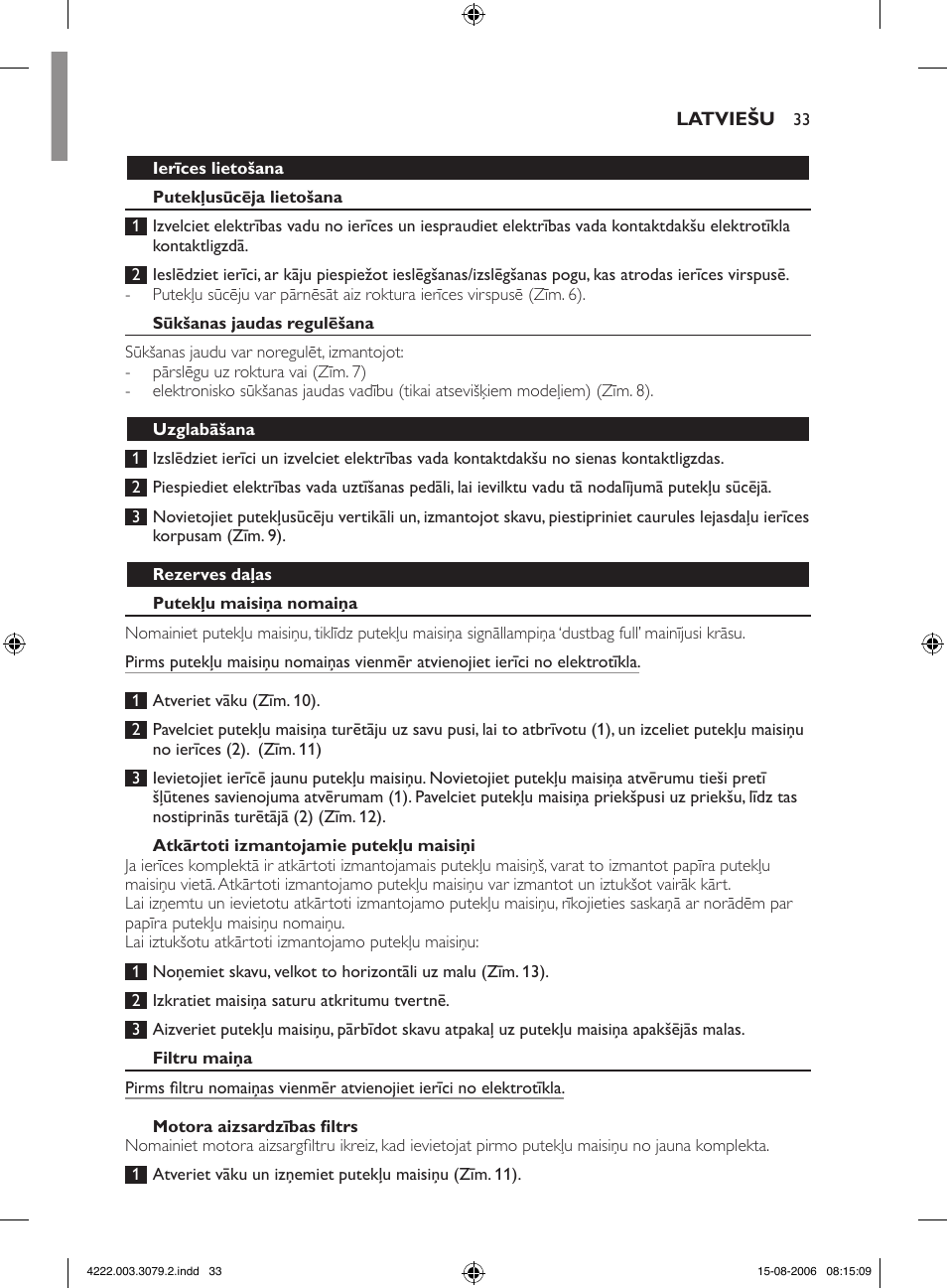 Philips FC8344 User Manual | Page 33 / 72