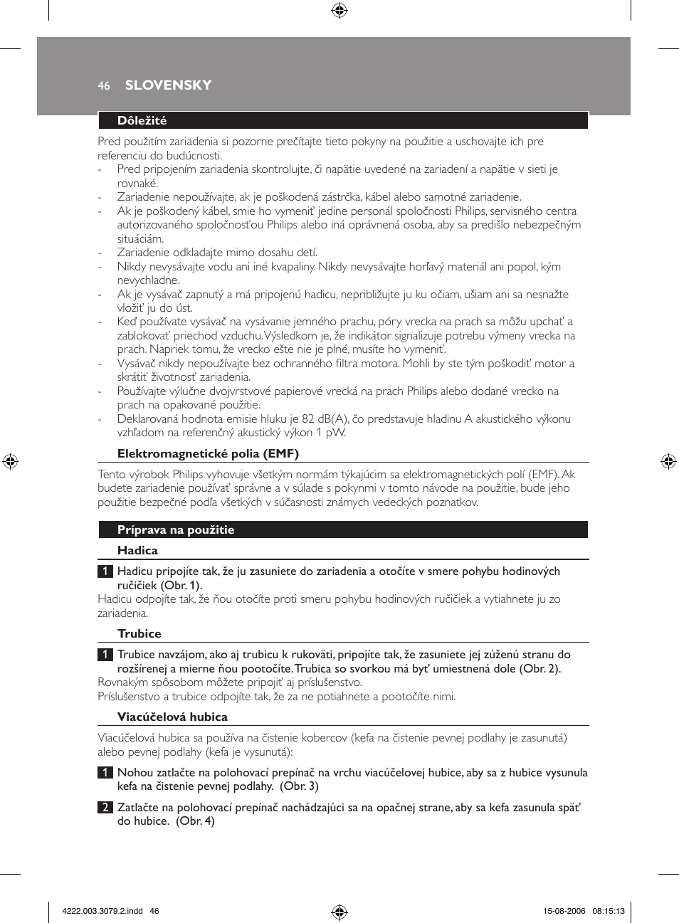 Philips FC8344 User Manual | Page 46 / 72