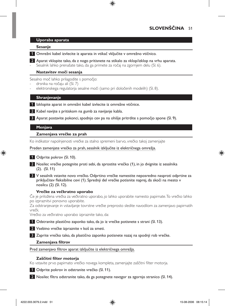 Philips FC8344 User Manual | Page 51 / 72