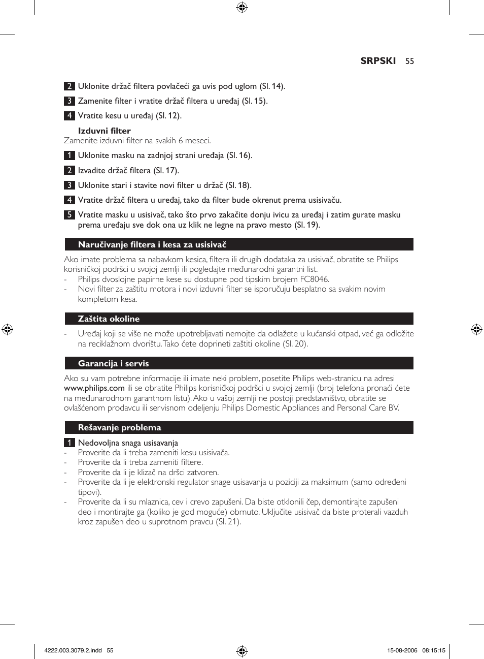 Philips FC8344 User Manual | Page 55 / 72