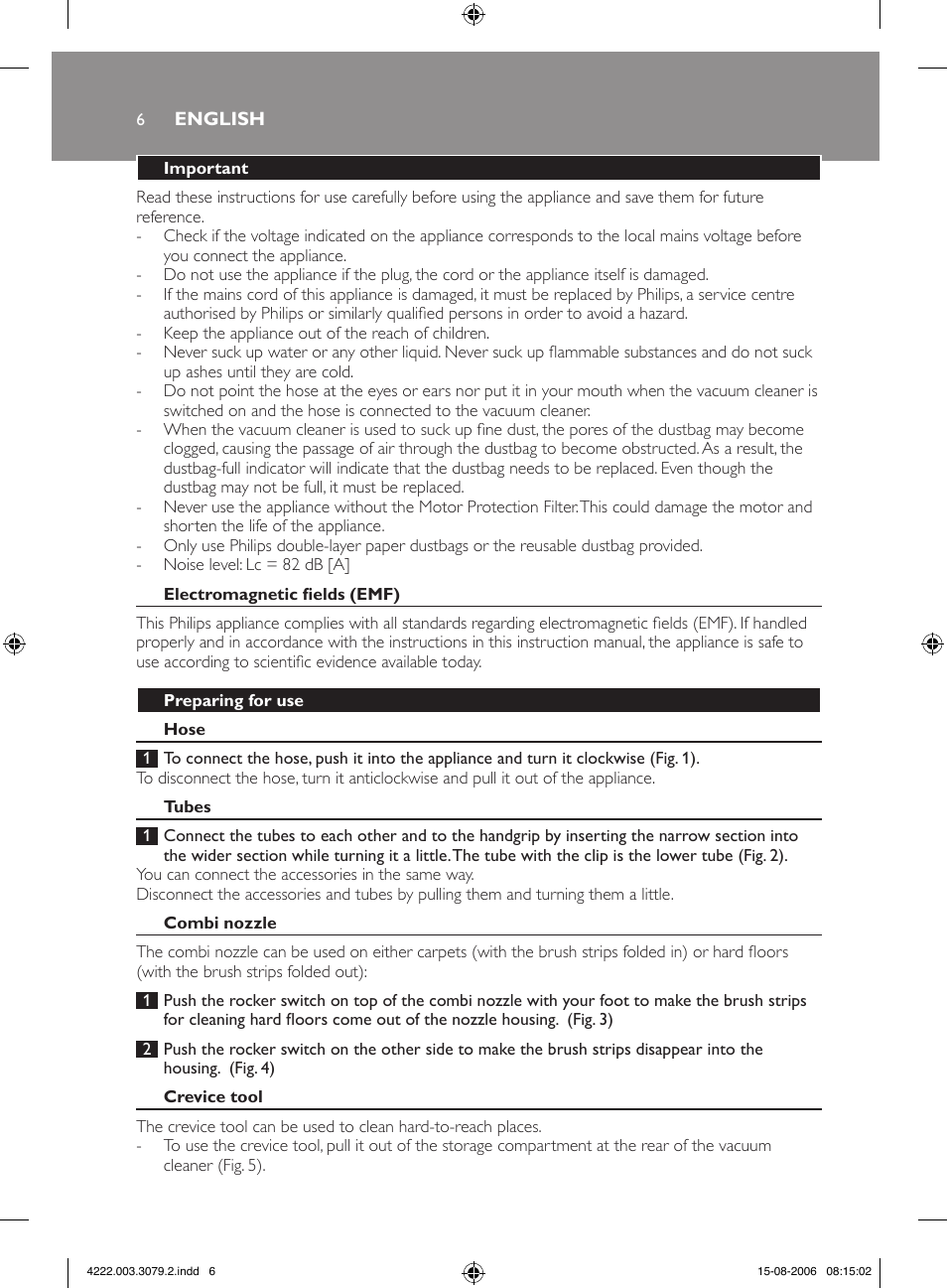 Philips FC8344 User Manual | Page 6 / 72