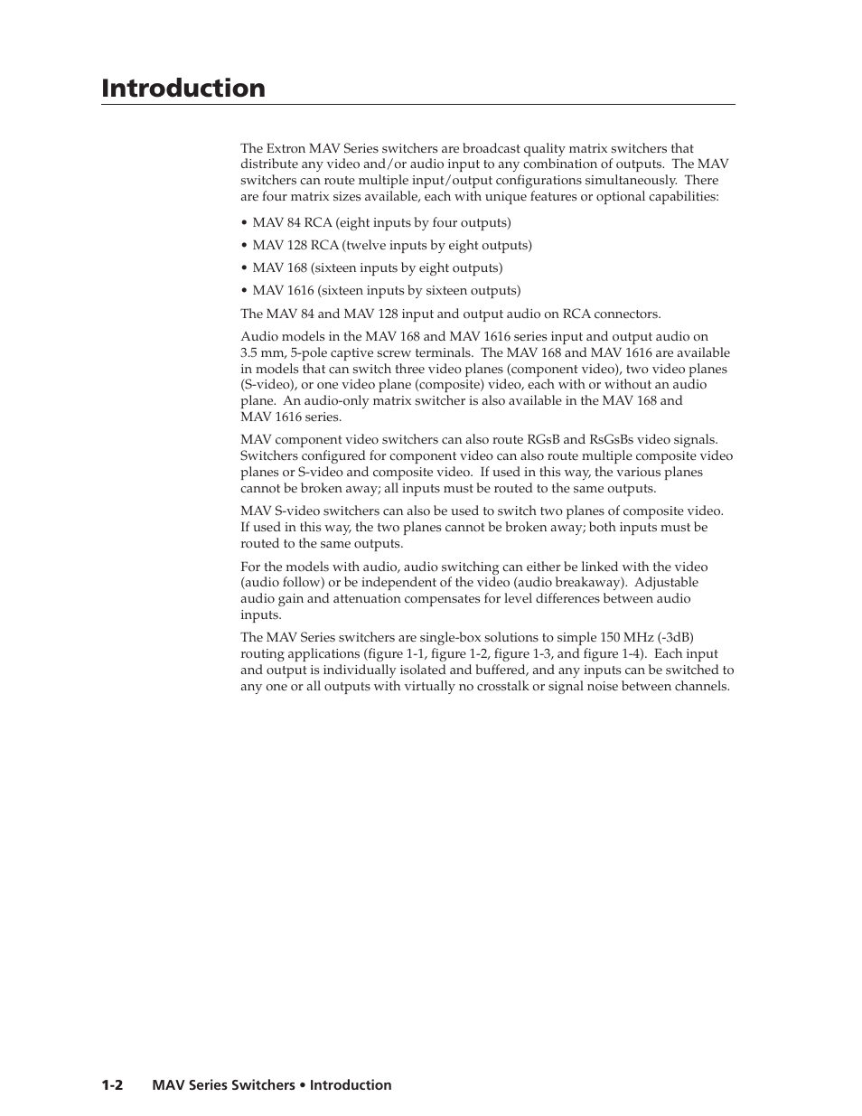 Introduction, Introduction, cont’d | Extron Electronics MAV Series User Manual | Page 10 / 72