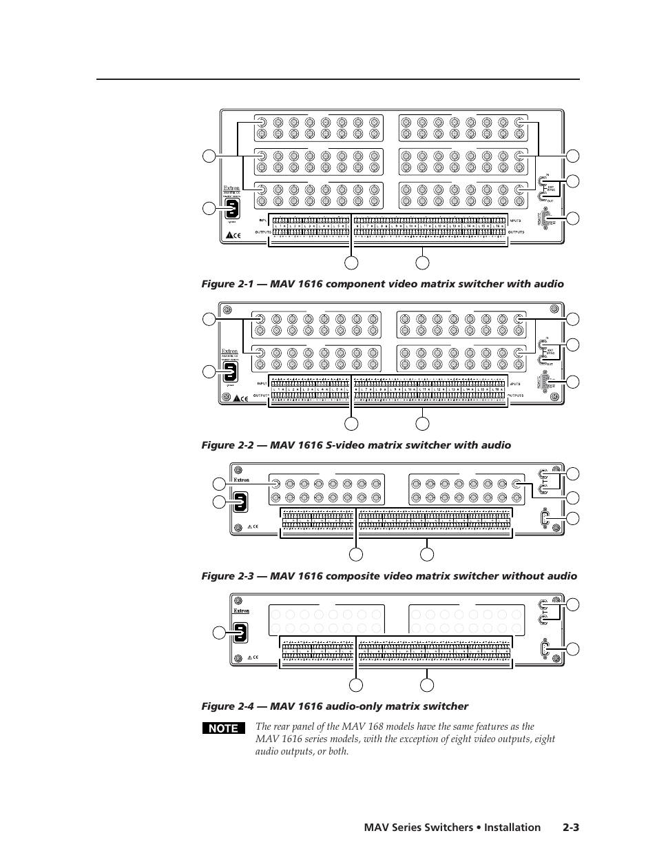 3 mav series switchers • installation | Extron Electronics MAV Series User Manual | Page 19 / 72