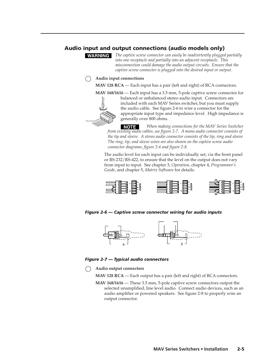 5 mav series switchers • installation | Extron Electronics MAV Series User Manual | Page 21 / 72