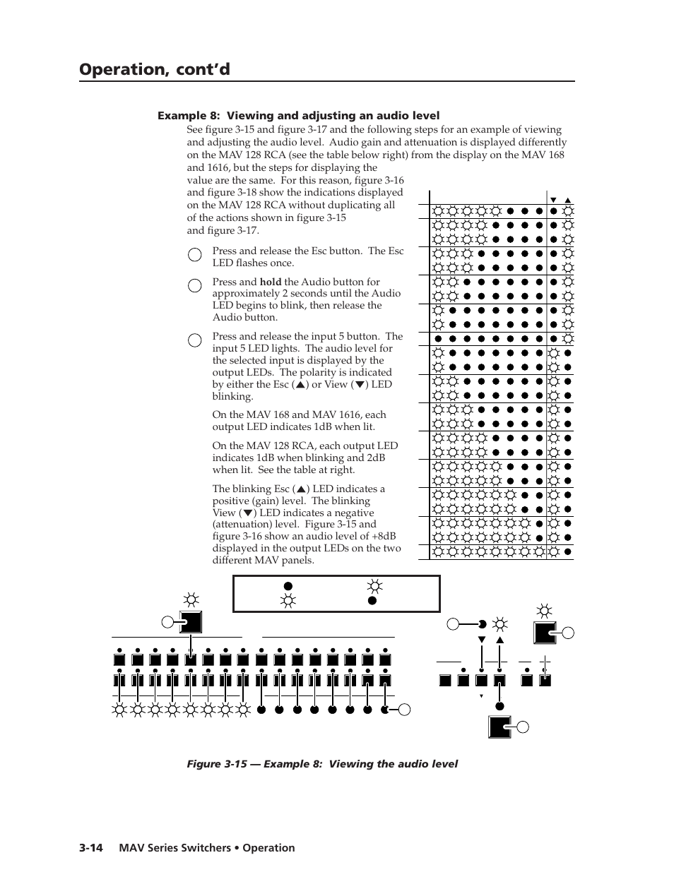 Operation, cont’d, Figure 3-15 — example 8: viewing the audio level | Extron Electronics MAV Series User Manual | Page 38 / 72