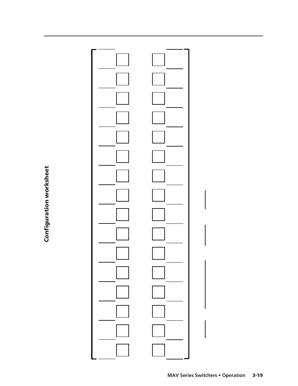 Configuration worksheet | Extron Electronics MAV Series User Manual | Page 43 / 72
