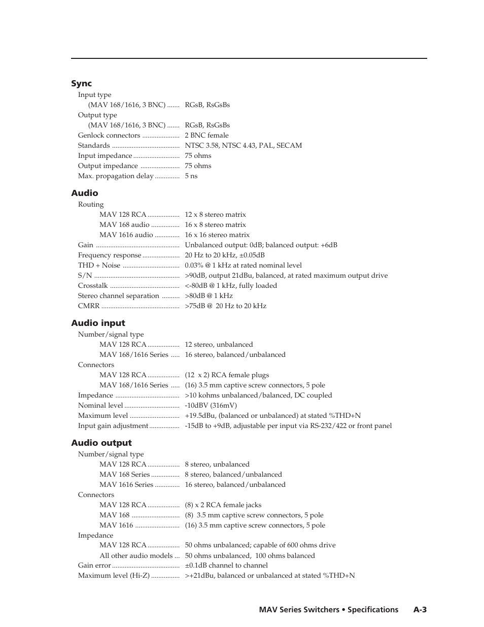 Extron Electronics MAV Series User Manual | Page 59 / 72