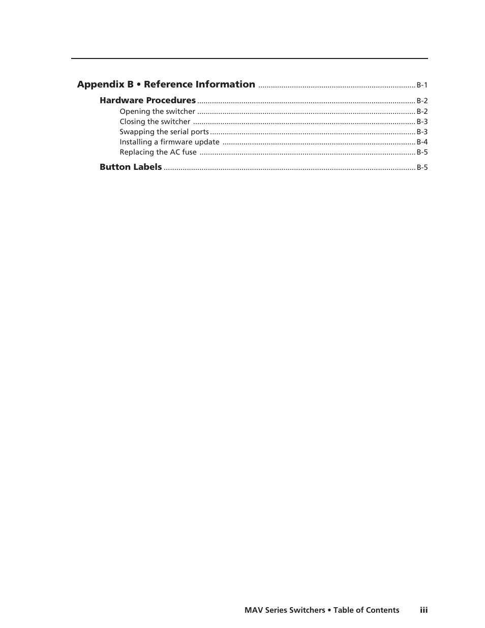 Extron Electronics MAV Series User Manual | Page 7 / 72