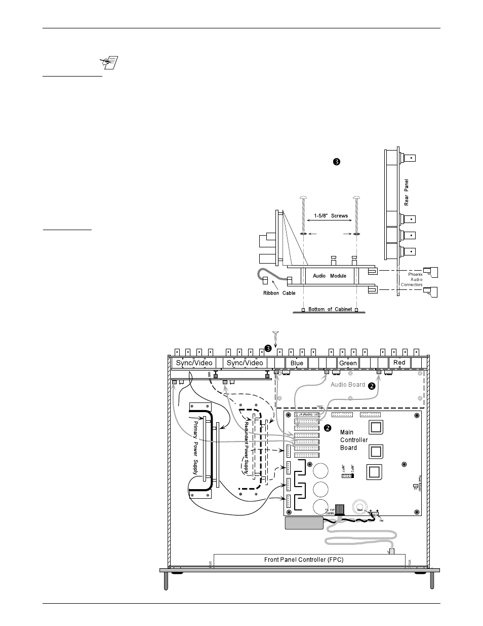 Chapter 2 • hardware installation, Adding an audio module | Extron Electronics Matrix 200 User Manual | Page 26 / 111