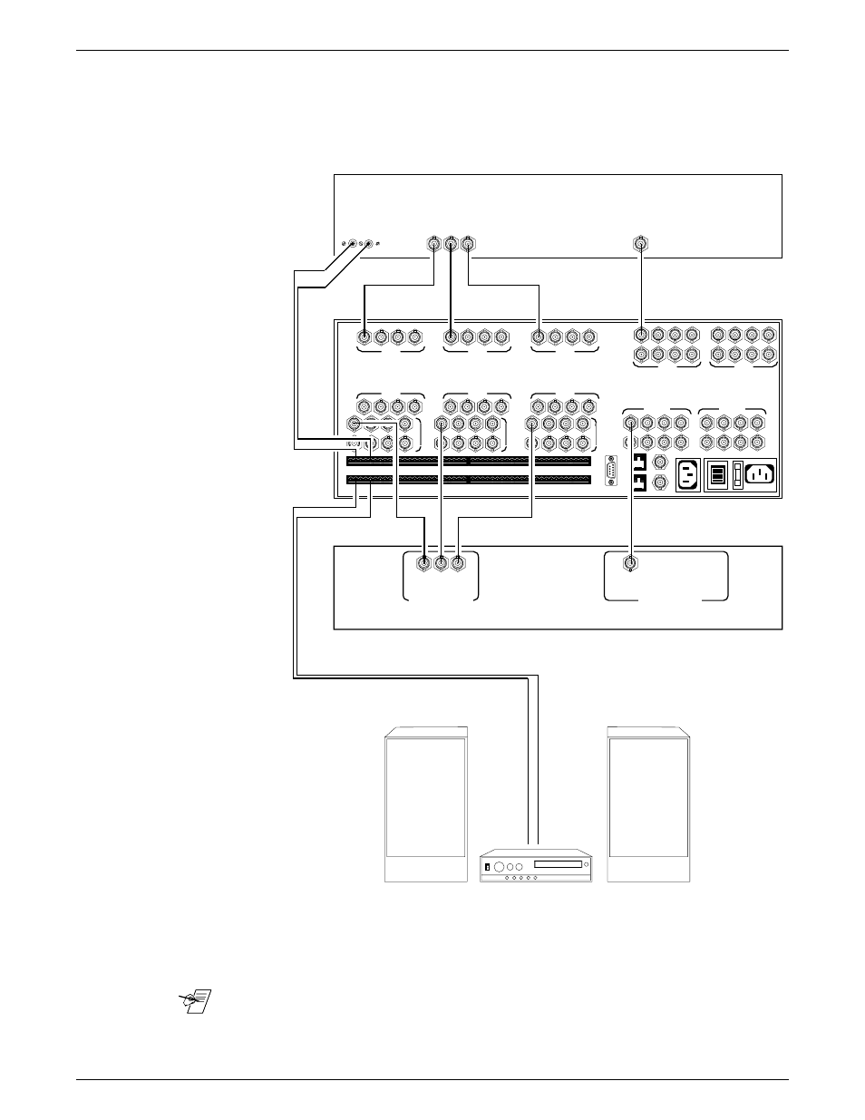 Chapter 3 • rear panel connections, Rgbs input connections with right & left audio, Extron • matrix 200 • user’s manual | Extron Electronics Matrix 200 User Manual | Page 36 / 111