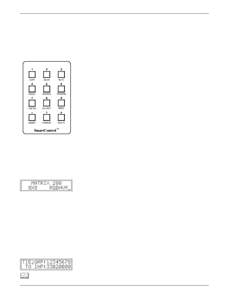 Chapter 4 • using the front panel controller, Selecting menus using the smartcontrol™ keypad, Power on message | Extron Electronics Matrix 200 User Manual | Page 44 / 111