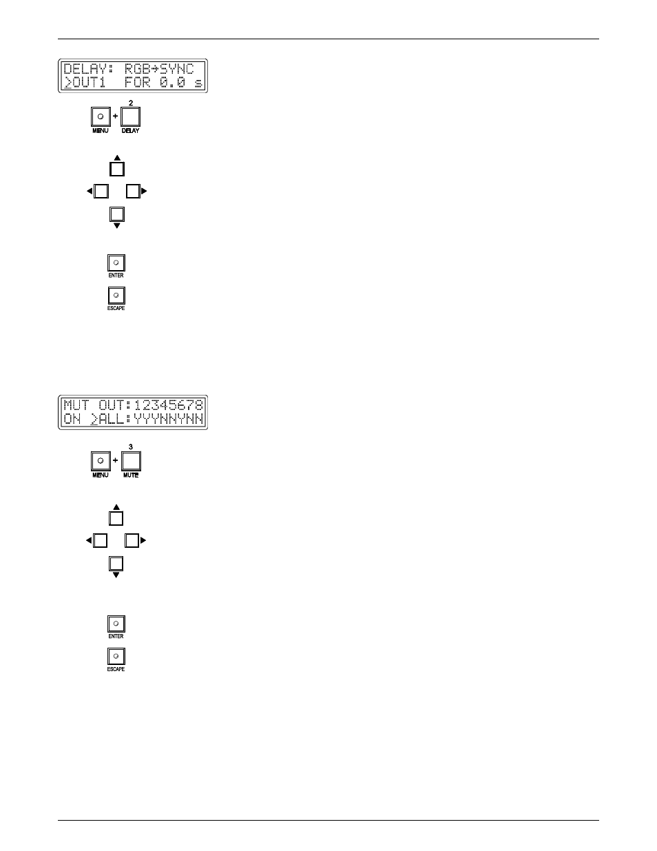 Chapter 4 • using the front panel controller, Mute output menu (3) | Extron Electronics Matrix 200 User Manual | Page 51 / 111