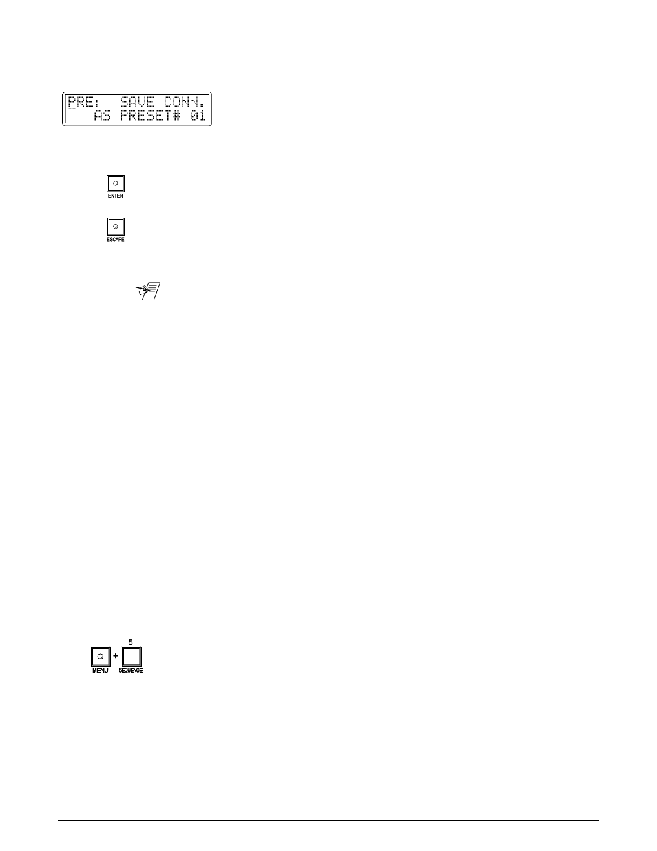 Chapter 4 • using the front panel controller, Sequence menu (5) | Extron Electronics Matrix 200 User Manual | Page 53 / 111