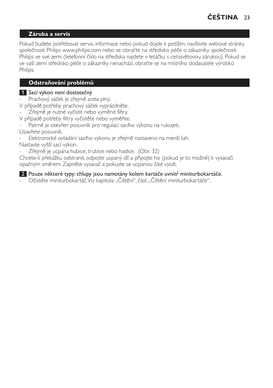 Philips FC8132 User Manual | Page 23 / 116