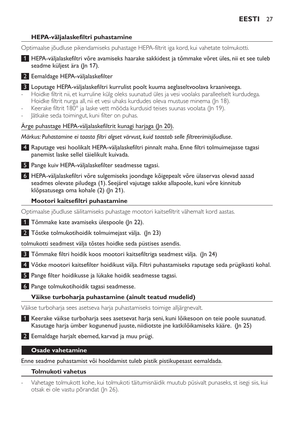 Philips FC8132 User Manual | Page 27 / 116