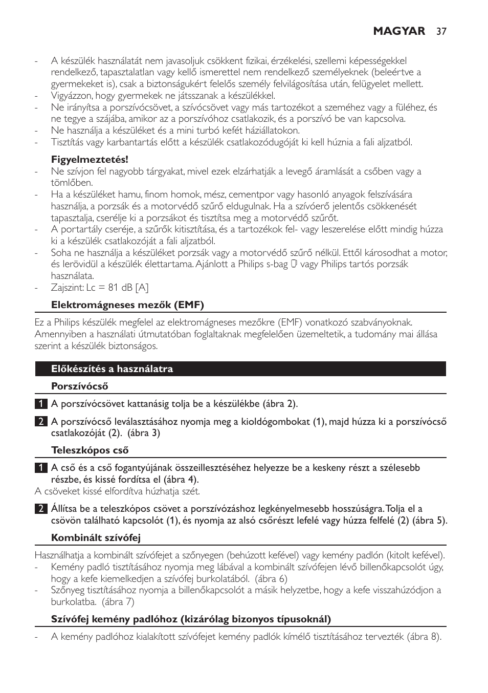 Philips FC8132 User Manual | Page 37 / 116