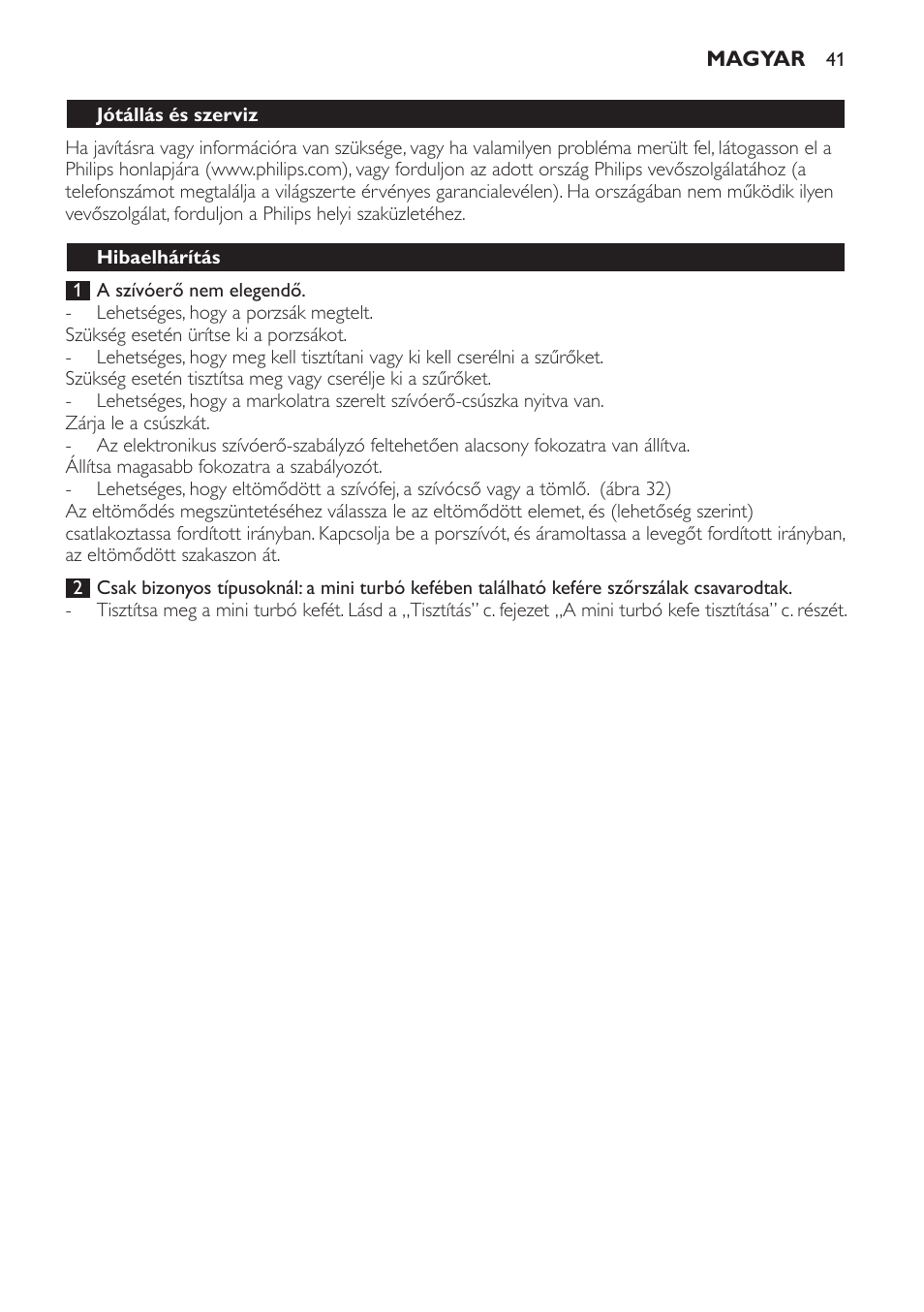 Philips FC8132 User Manual | Page 41 / 116