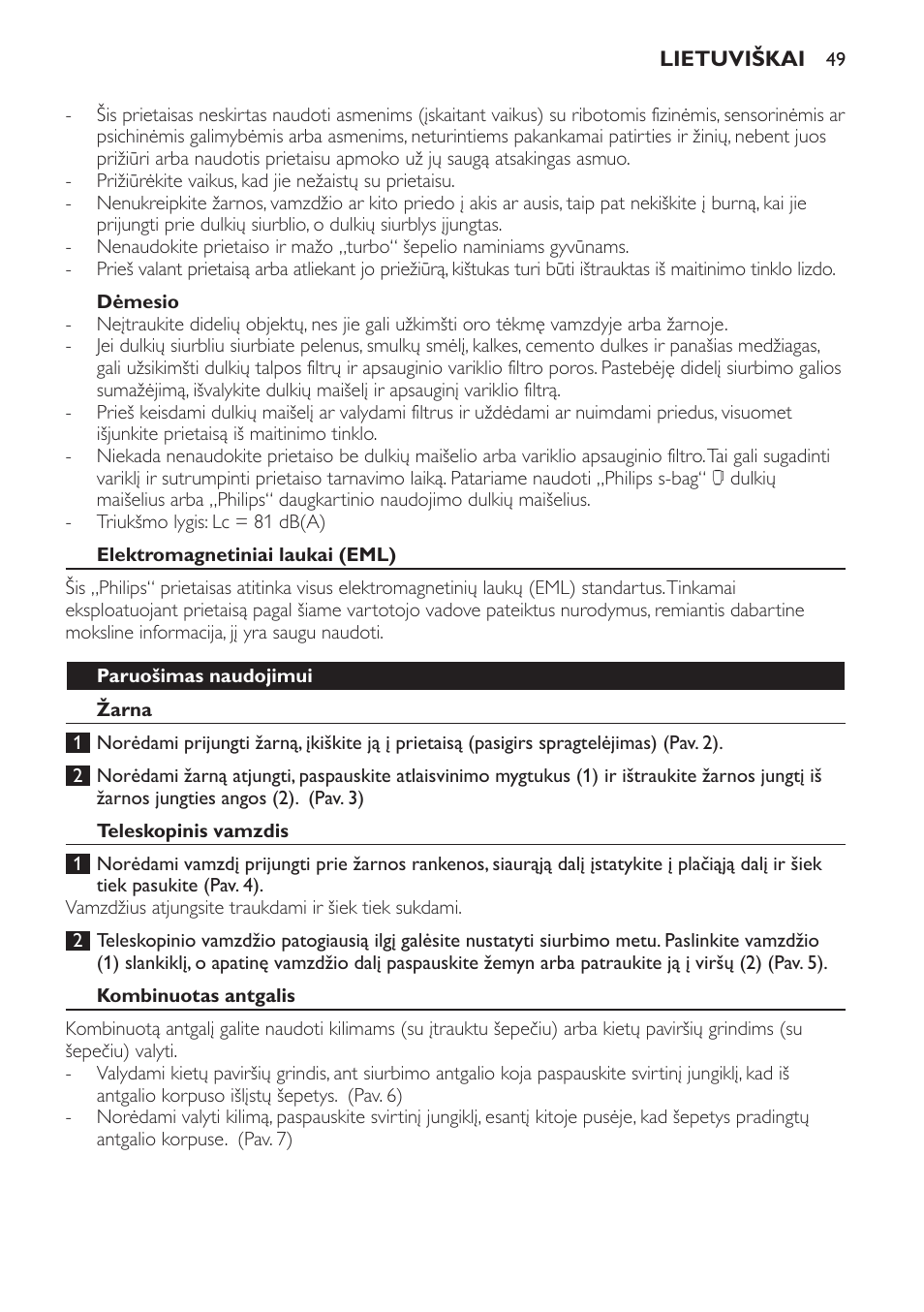 Philips FC8132 User Manual | Page 49 / 116