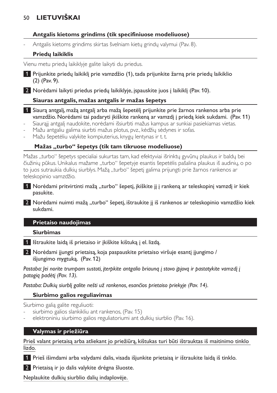 Philips FC8132 User Manual | Page 50 / 116