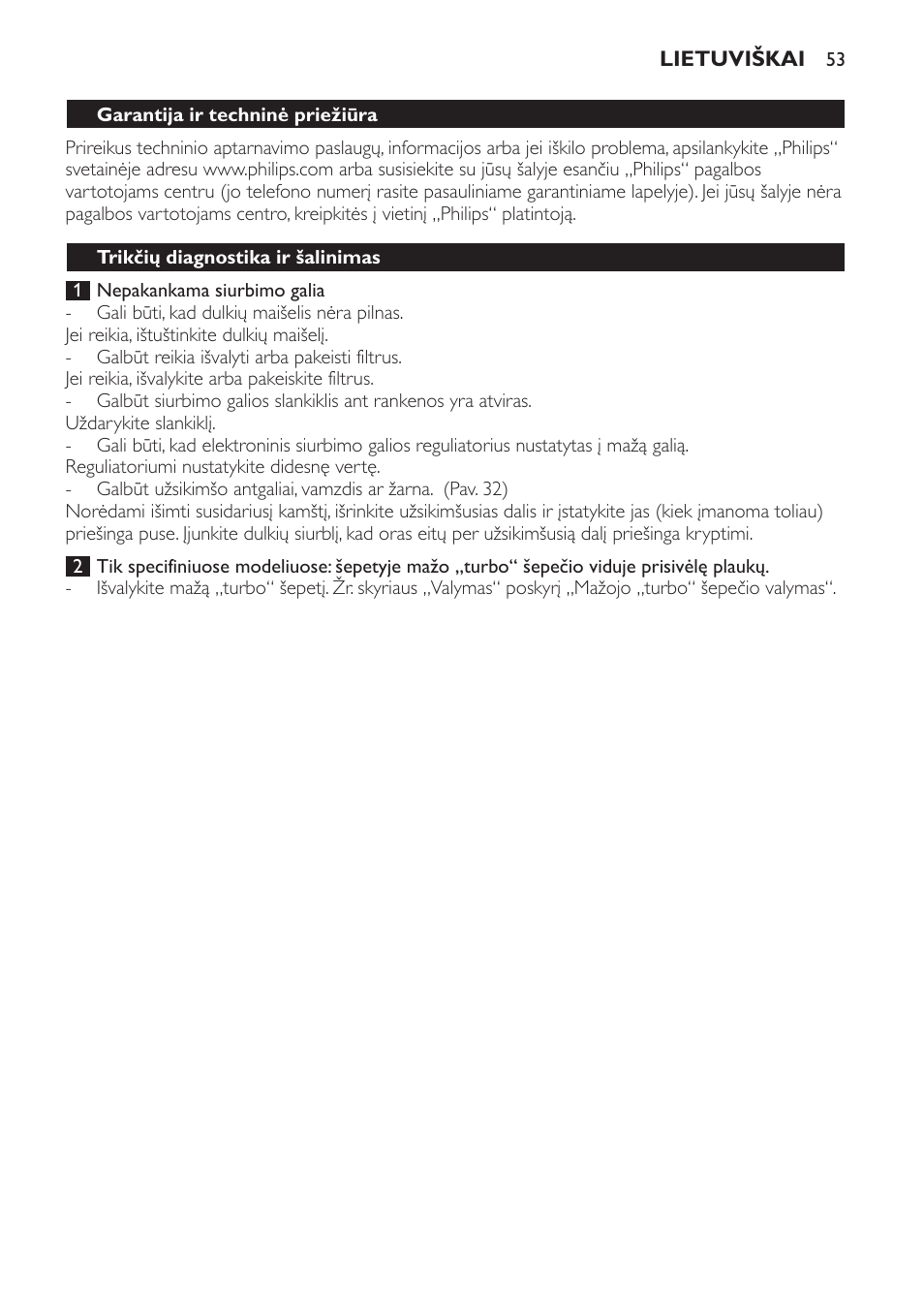 Philips FC8132 User Manual | Page 53 / 116