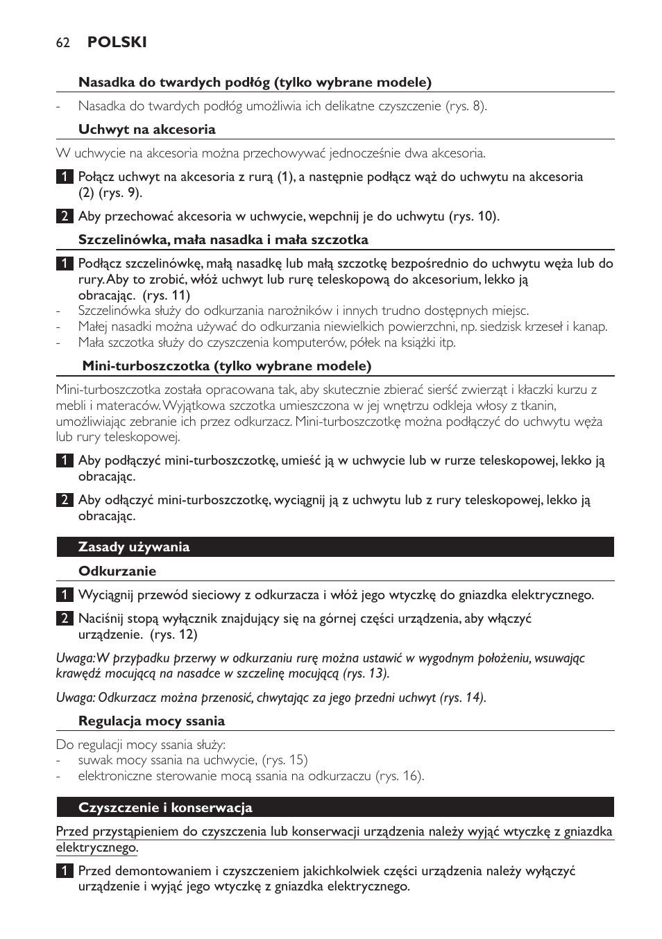 Philips FC8132 User Manual | Page 62 / 116