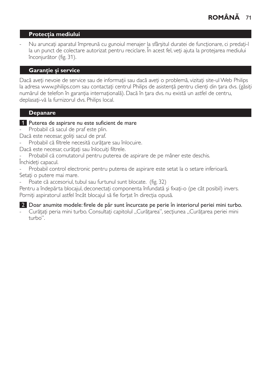 Philips FC8132 User Manual | Page 71 / 116