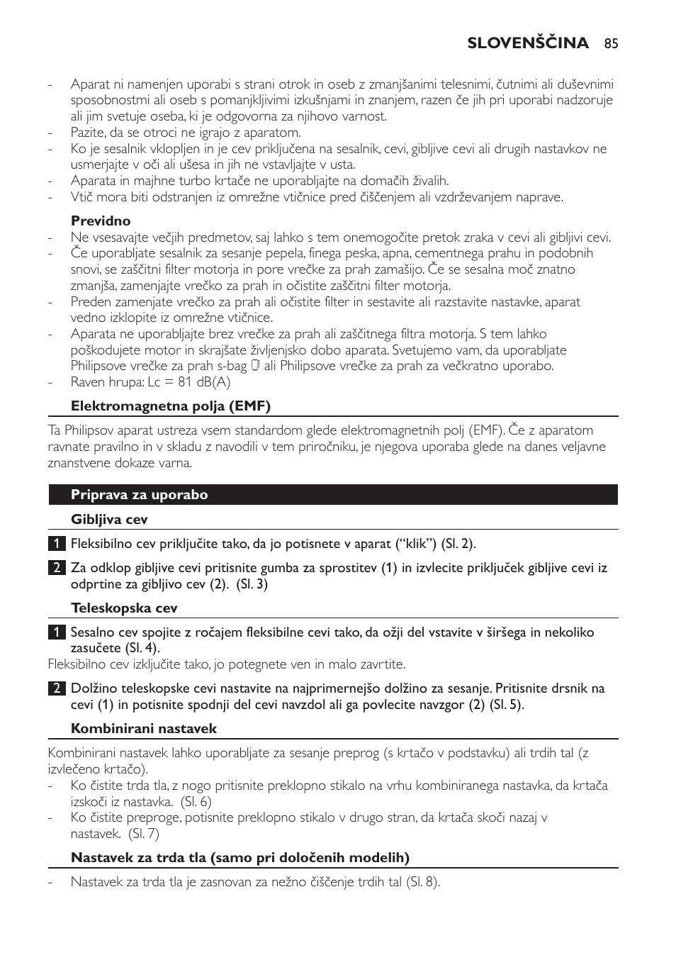 Philips FC8132 User Manual | Page 85 / 116