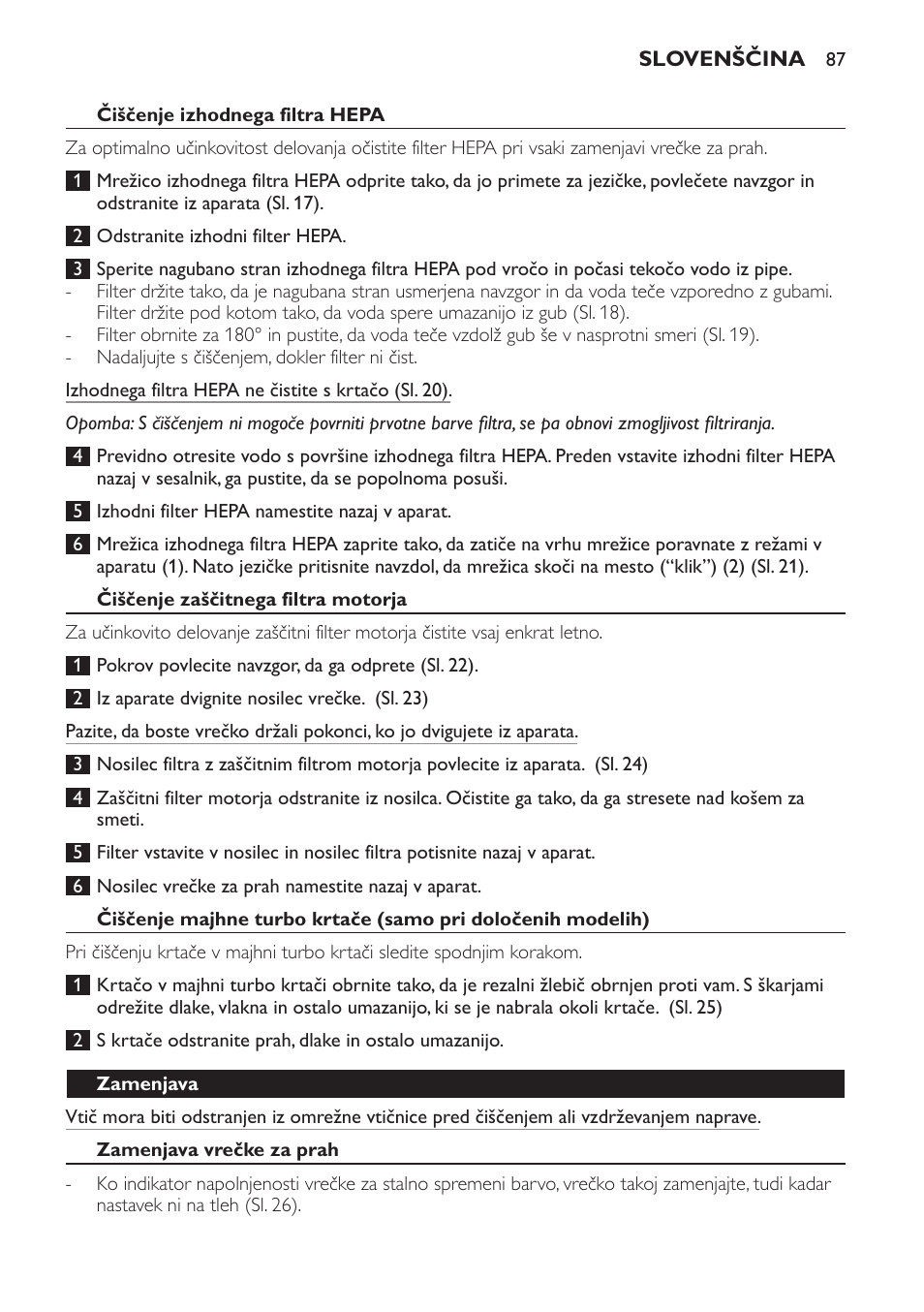 Philips FC8132 User Manual | Page 87 / 116