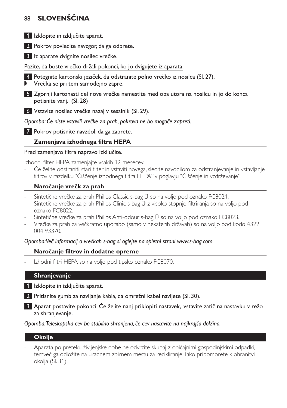 Philips FC8132 User Manual | Page 88 / 116