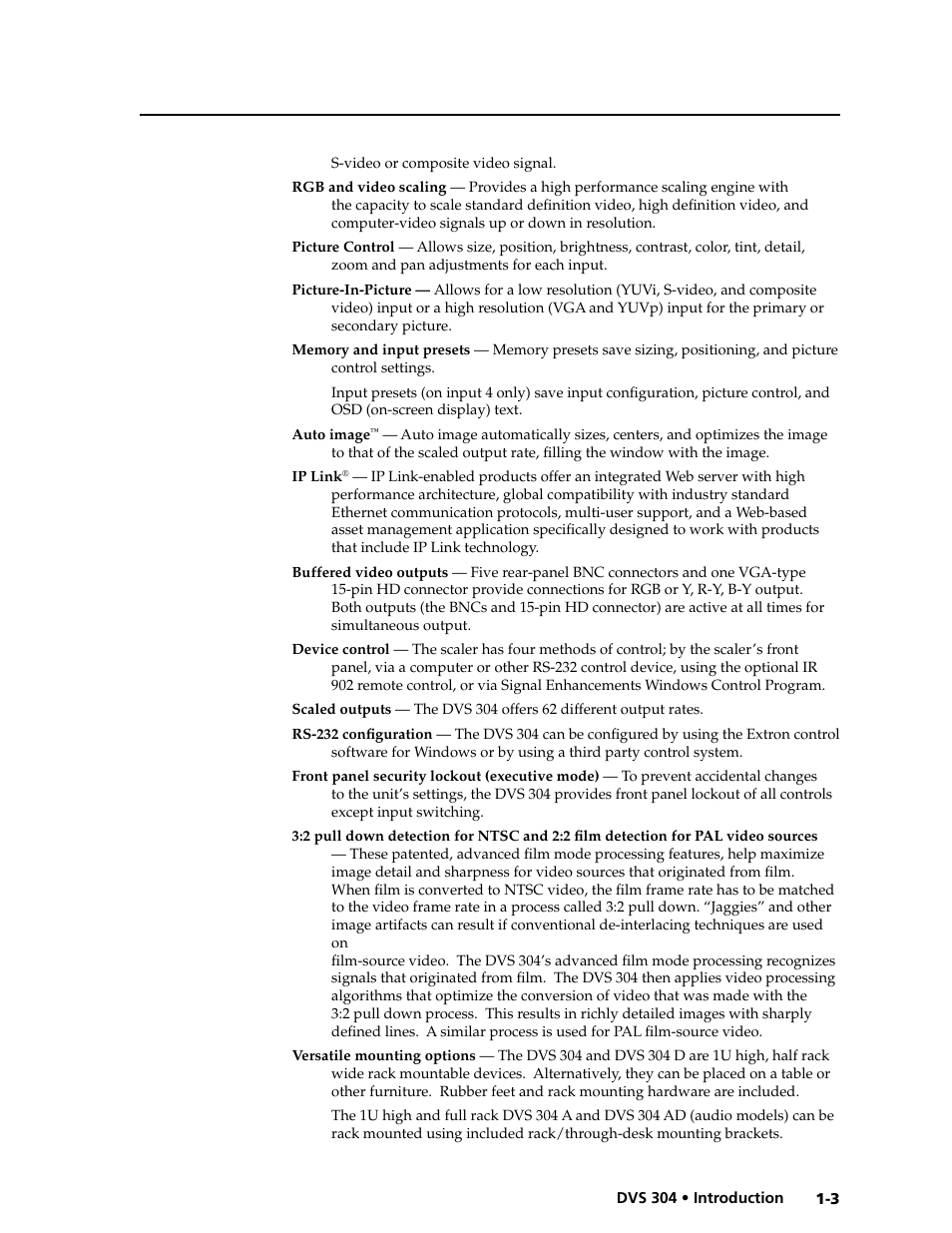 Extron electronic Digital Video Scaler Series DVS 304 AD User Manual | Page 11 / 96