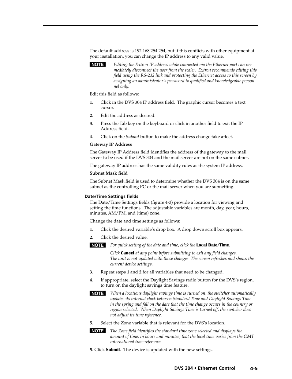 Extron electronic Digital Video Scaler Series DVS 304 AD User Manual | Page 73 / 96