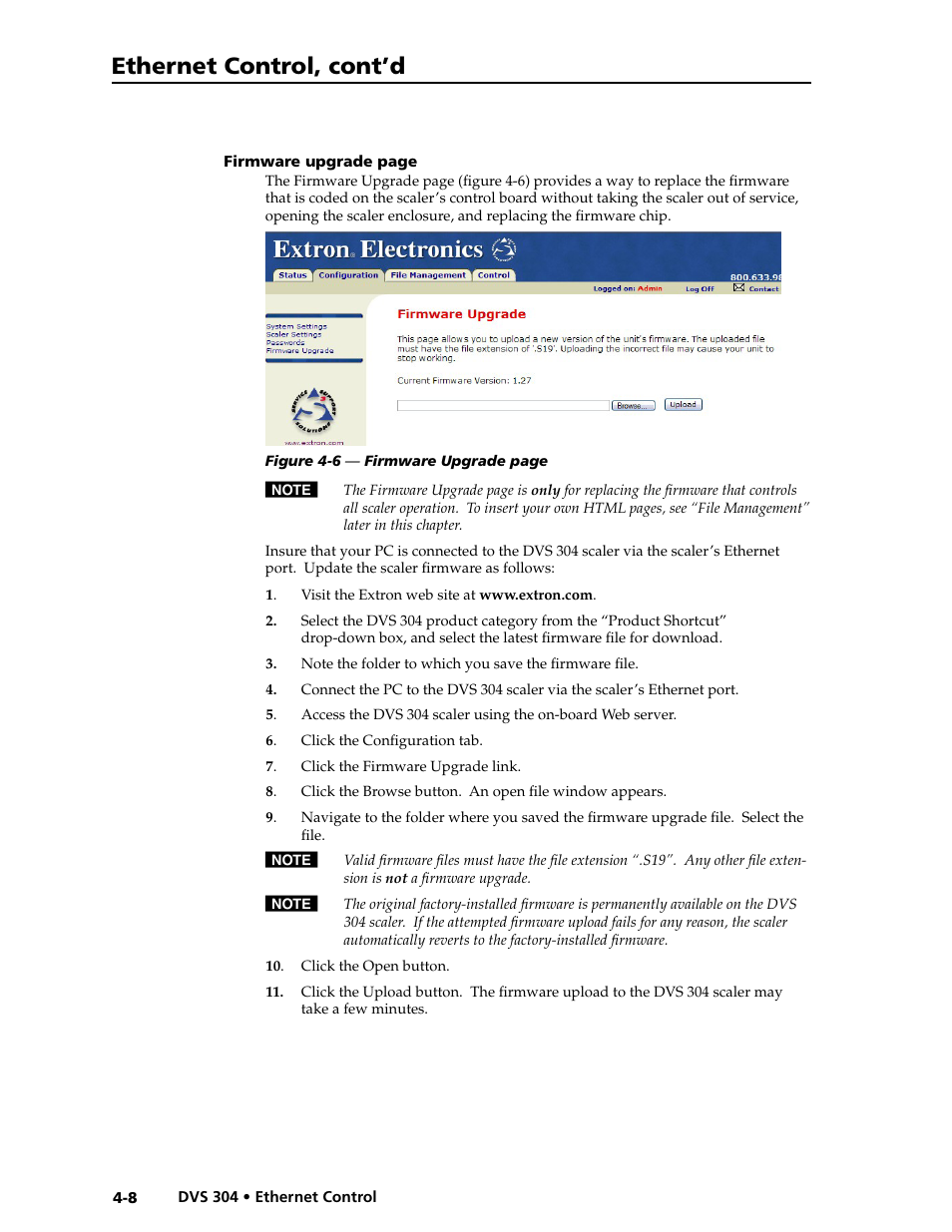 Ethernet control, cont’d | Extron electronic Digital Video Scaler Series DVS 304 AD User Manual | Page 76 / 96