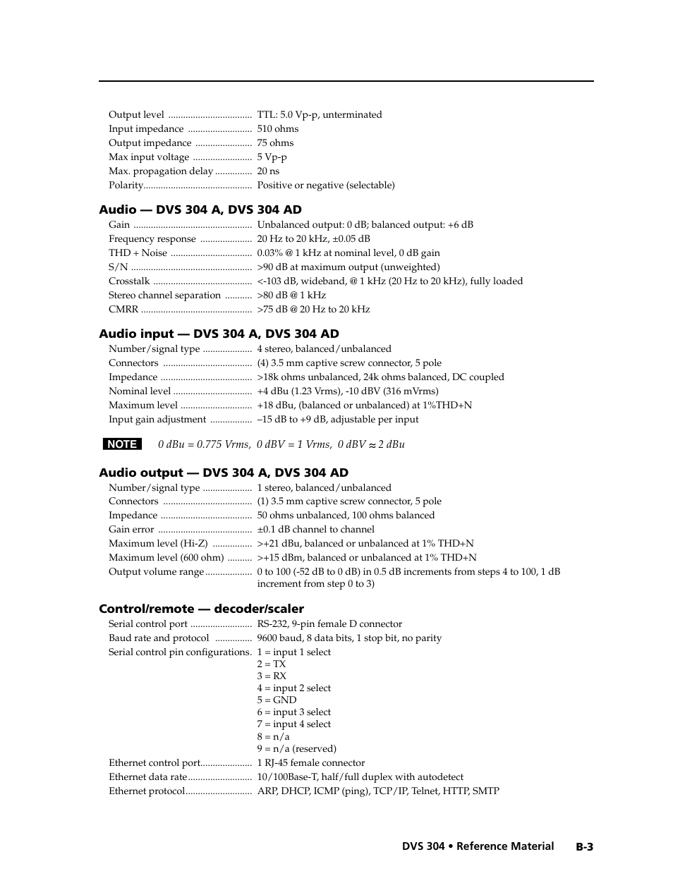 Extron electronic Digital Video Scaler Series DVS 304 AD User Manual | Page 89 / 96