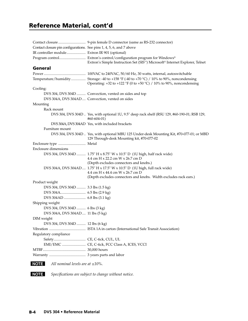 Reference material, cont’d | Extron electronic Digital Video Scaler Series DVS 304 AD User Manual | Page 90 / 96
