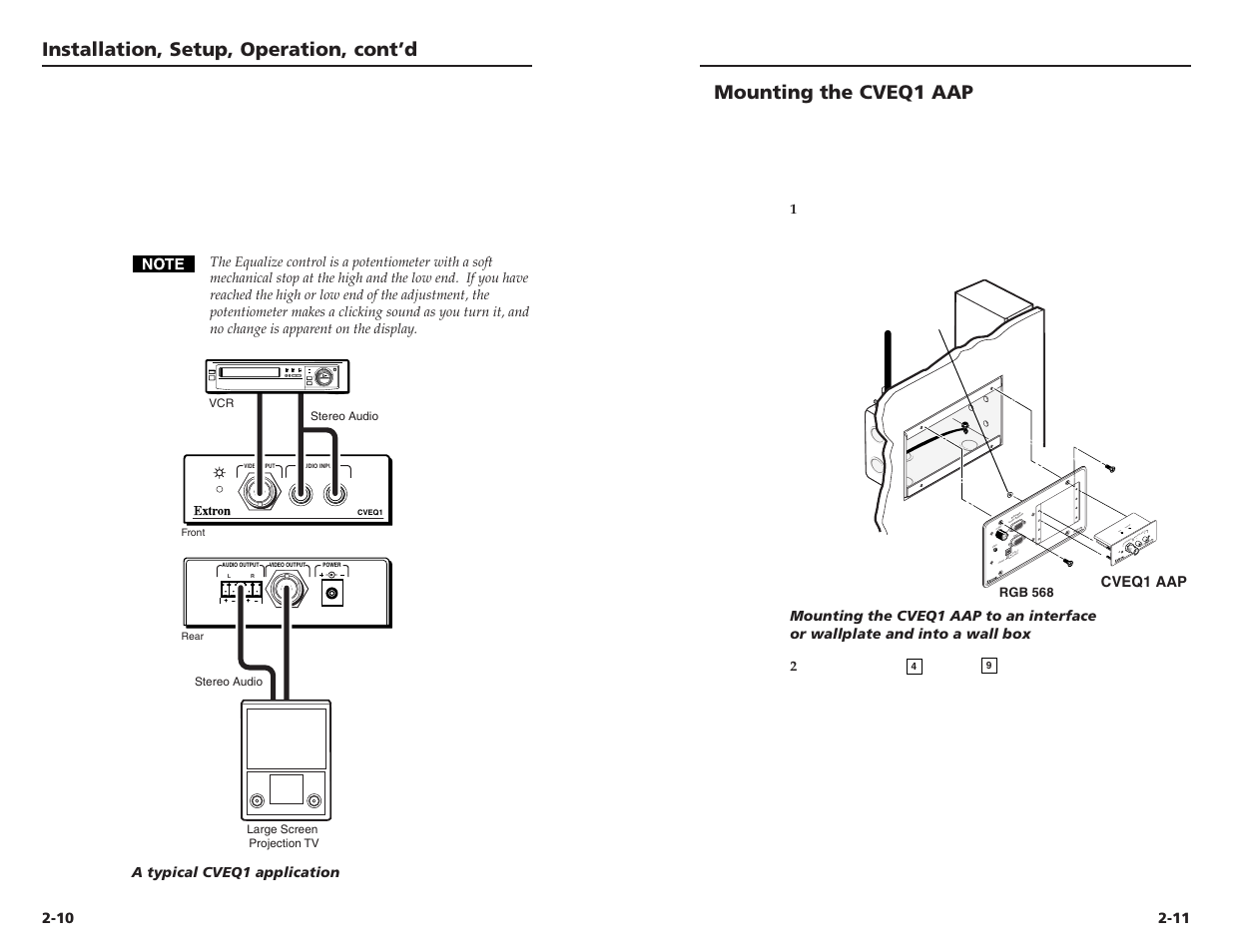 Mounting the cveq1 aap | Extron electronic CVEQ1 AAP User Manual | Page 10 / 15
