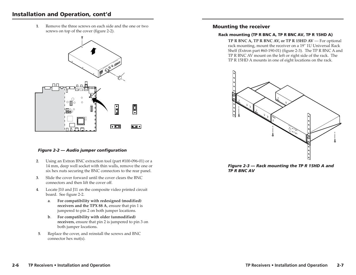 Installation and operation, cont’d | Extron electronic TP R BNC A User Manual | Page 10 / 21